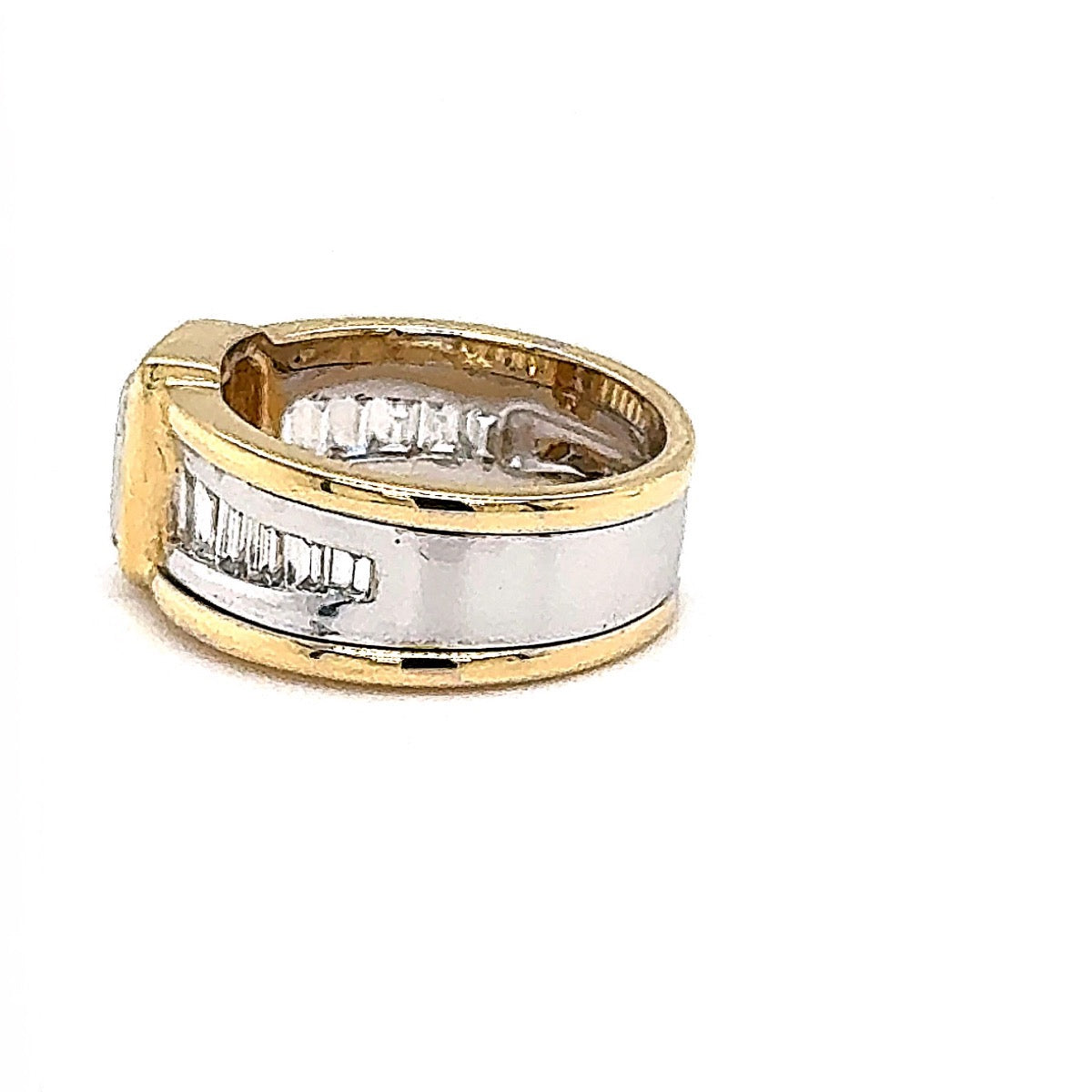Handgefertigter Goldbaur Ring Bicolor in 18 Karat Gold mit Diamanten-Spitzenqualität