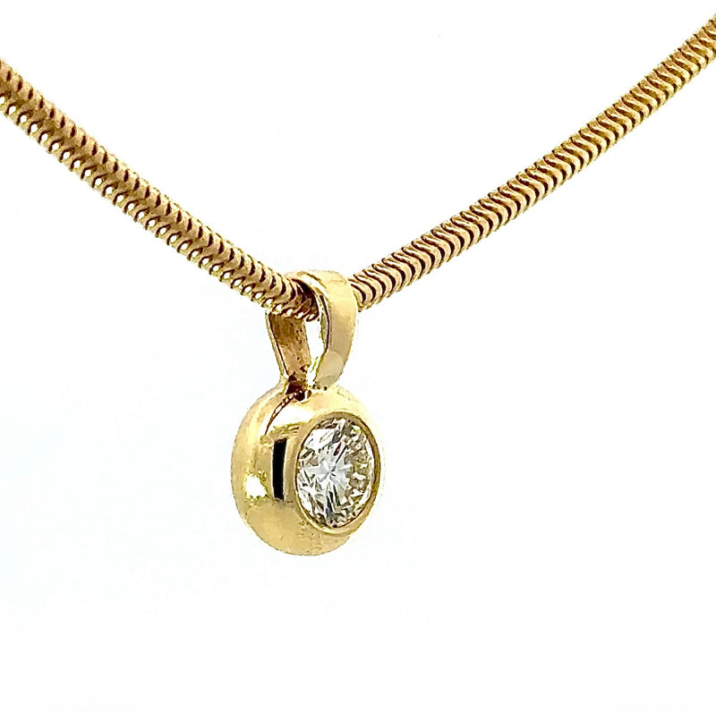 Edler Solitär-Anhänger in 18 Karat Gelbgold mit hochfeinem Brillanten