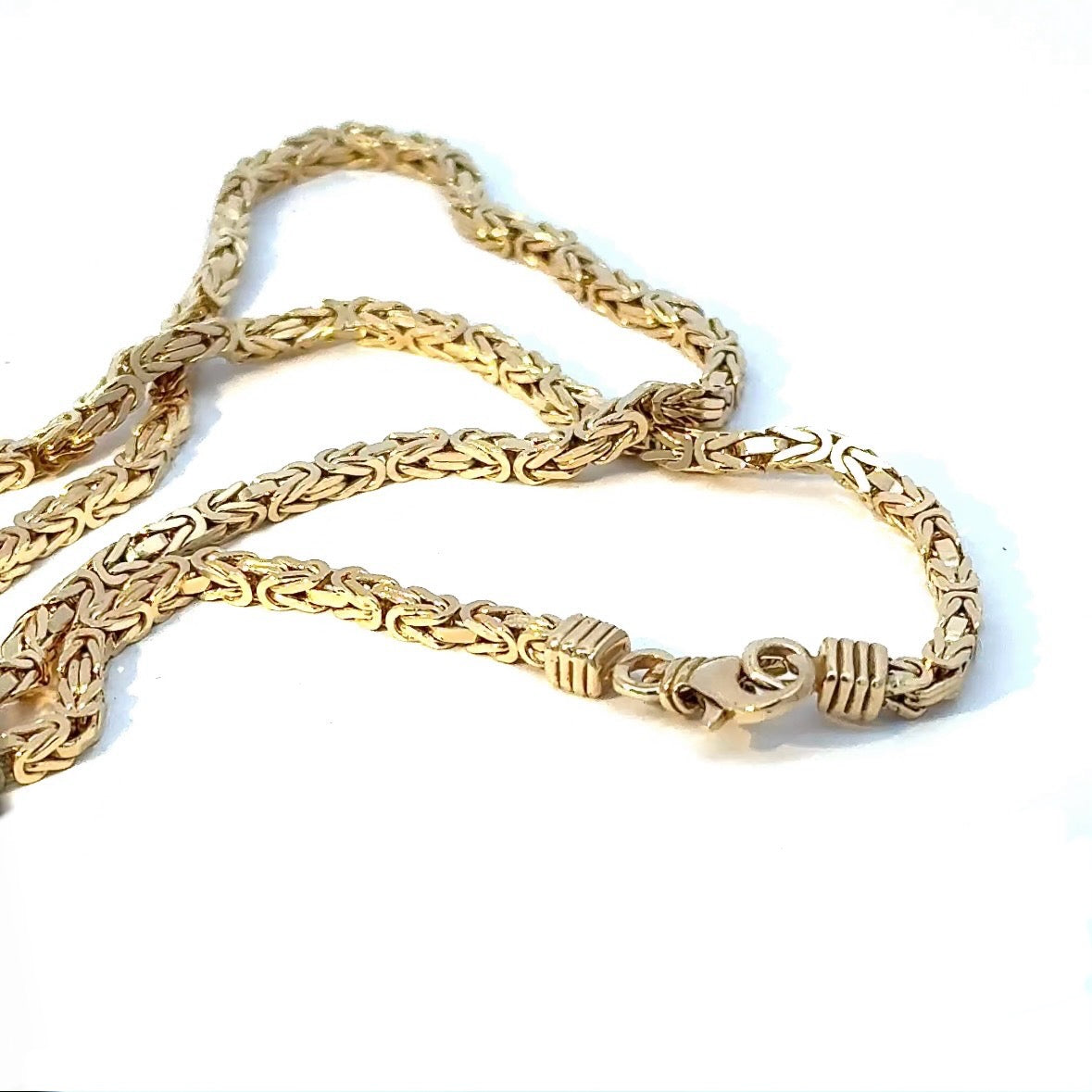 Massive Königskette in 14 Karat Gelbgold mit Karabiner