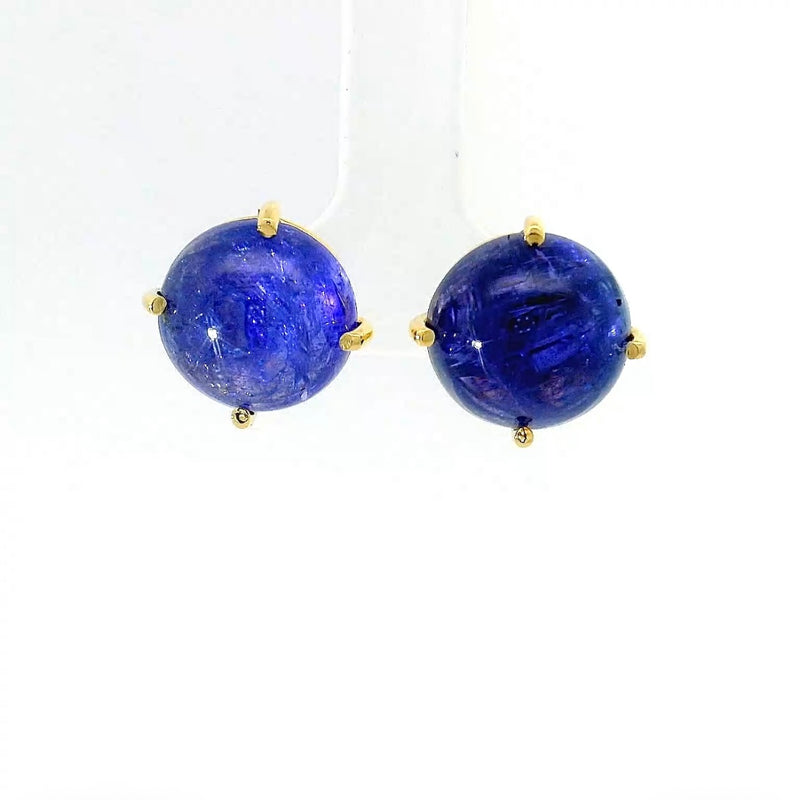 Beeindruckende Ohrringe in 18 Karat Gelbgold mit feinen Tansaniten & Brillanten