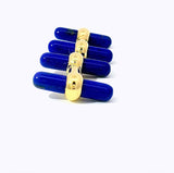 Manschettenknöpfe in 18 Karat Gelbgold – Edelsteineinsätze aus Onyx, Lapis Lazuli & Malachit