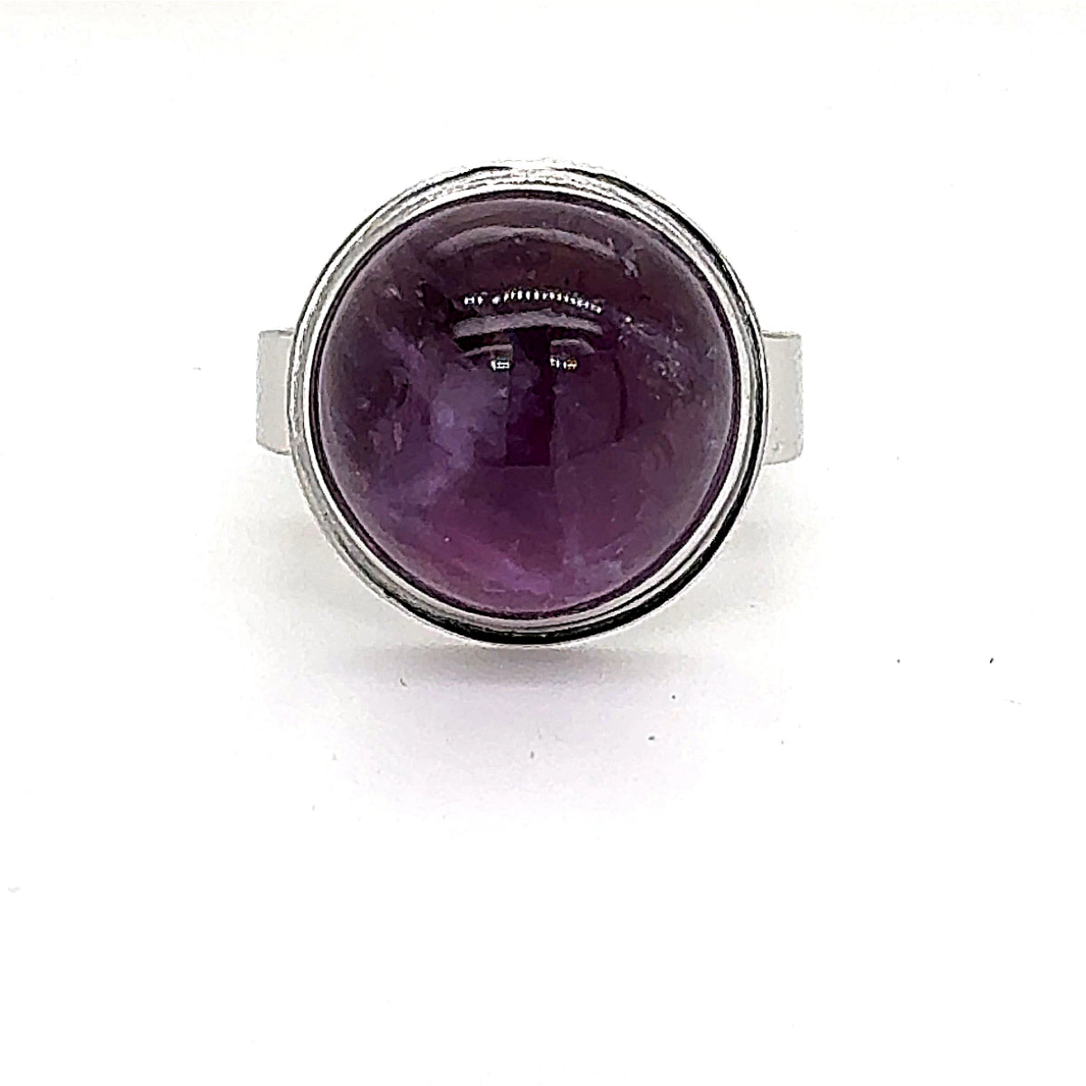 Stilvoller Edelstein-Ring in 14 Karat (585) Weißgold mit Amethyst