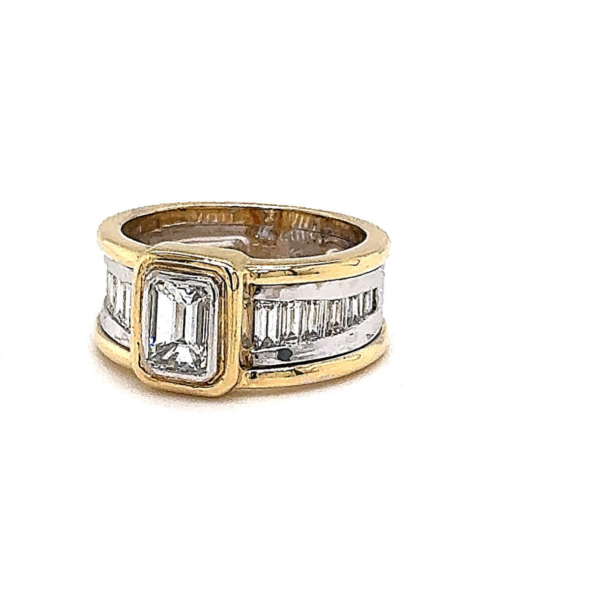 Handgefertigter Goldbaur Ring Bicolor in 18 Karat Gold mit Diamanten-Spitzenqualität