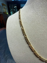 Leuchtende Figaro Panzerkette in 18 Karat Gelbgold mit Karabiner