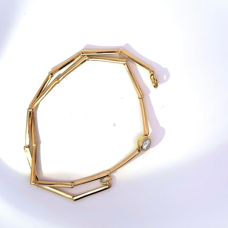 Seltenes Vintage-Collier in 18 Karat Gelbgold mit 1,07 Karat Brillant