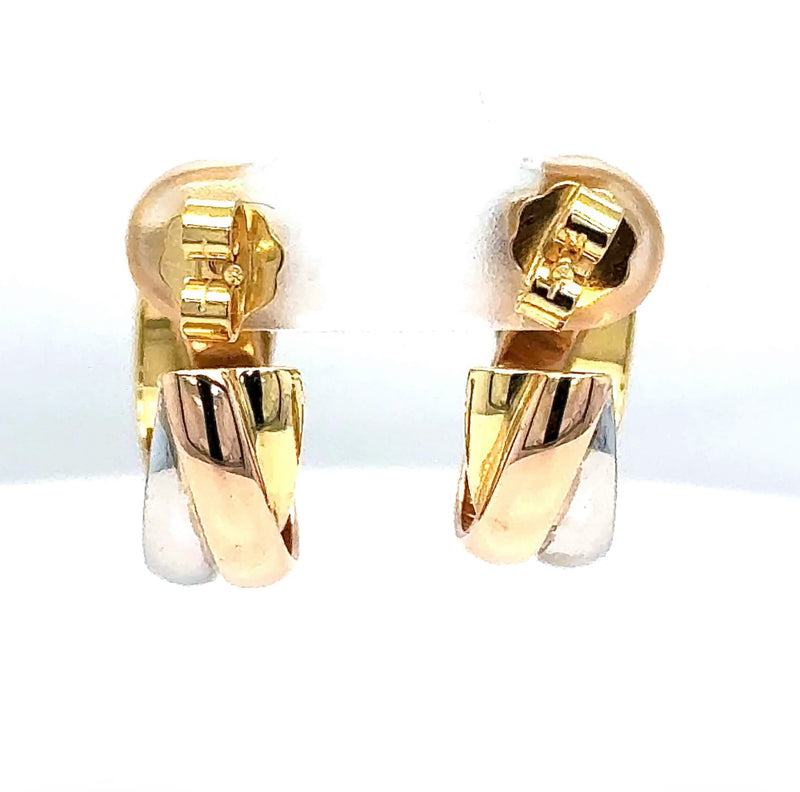 Edle Wempe Ohrringe in 18 Karat Tricolor Gold mit hochfeinen Brillanten