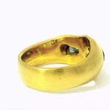 Handgefertigter 18 Karat Gelbgold Ring mit außergewöhnlichen Bicolor-Saphiren