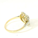 Lebhafter Art-Déco-Ring in 14 Karat Gelb- & Weißgold mit Diamanten