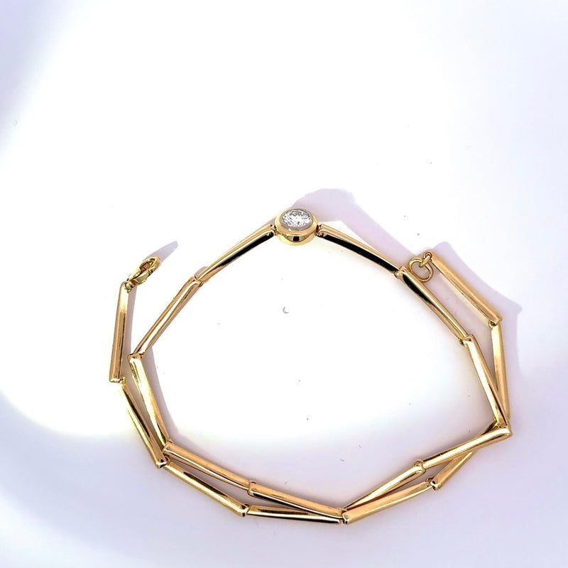 Seltenes Vintage-Collier in 18 Karat Gelbgold mit 1,07 Karat Brillant
