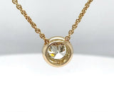 Edler Solitär Anhänger in 14 Karat Gelbgold mit feinen Brillant & Kette