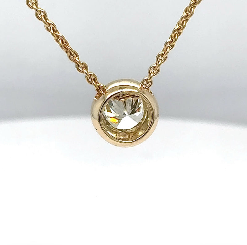 Edler Solitär Anhänger in 14 Karat Gelbgold mit feinen Brillant & Kette