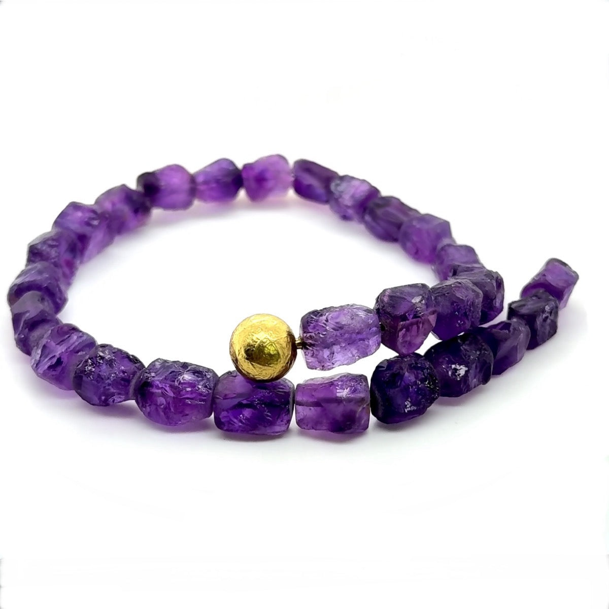 Fancy necklace made of fine amethysts with 18 carat gold clasp