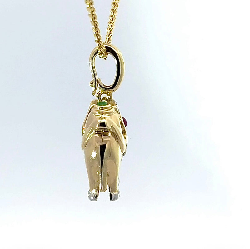 Eleganter Wendeanhänger in 14 Karat Gelbgold – feine Edelsteine & Brillanten