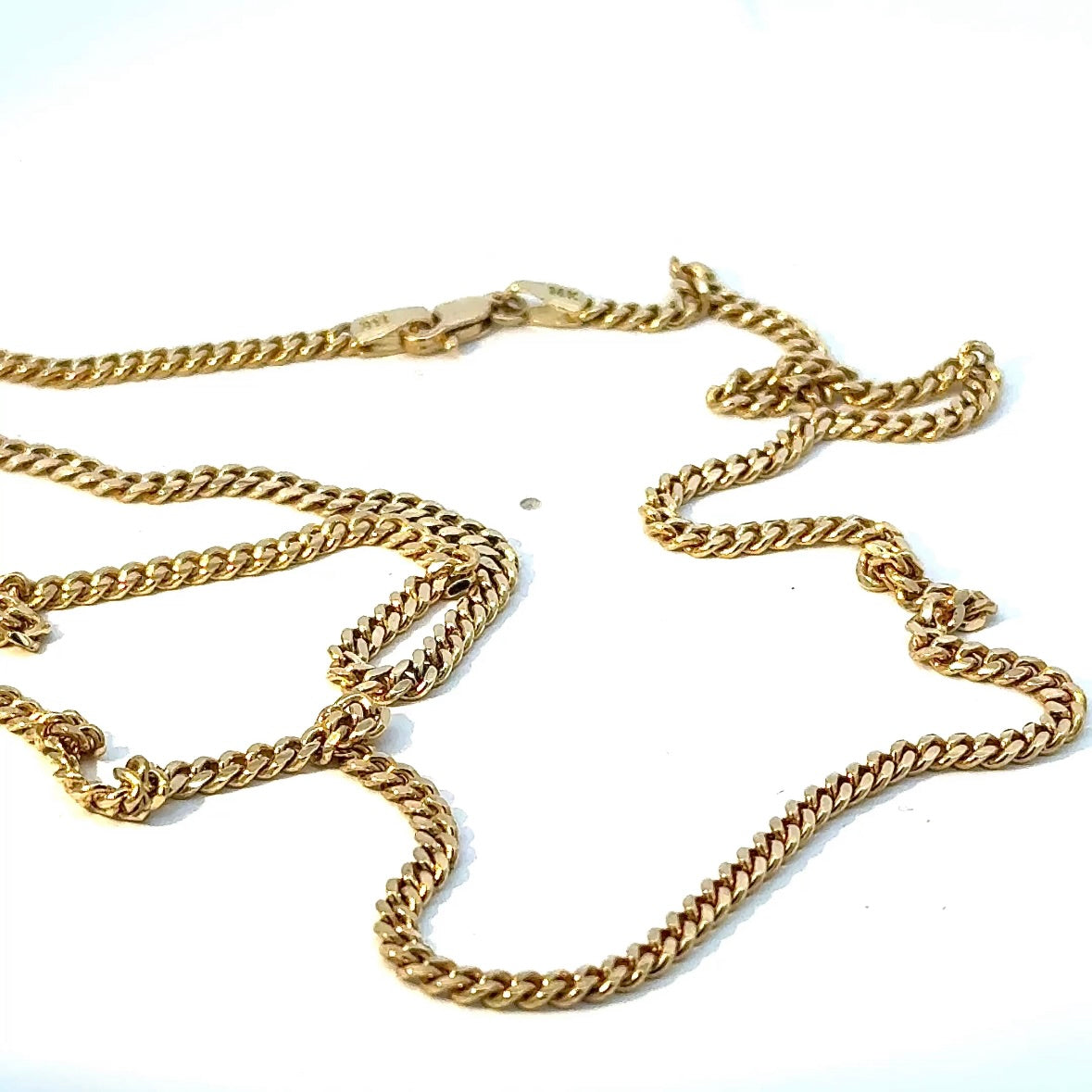 Elegante Panzerkette in 14 Karat Gelbgold mit Karabinerverschluss
