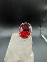 Beeindruckender Ring & Anhänger in 14 Karat Weißgold mit Rubellit & Brillanten