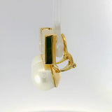 Massive Ohrringe in 18 Karat Gelbgold mit Brillanten & Süßwasserperlen