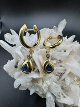 Elegante Ohrringe in 14 Karat Gelbgold mit Saphiren & Brillanten