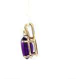 Zeitloser, steinbetonter Anhänger in 14 Karat Gelbgold mit Amethyst & Brillant