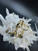 Elegante Ohrringe in 14 Karat Gelbgold mit Saphiren & Brillanten