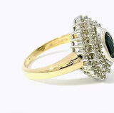 Vintage-Ring in 14 Karat Gelb- und Weißgold mit Saphir und Diamanten