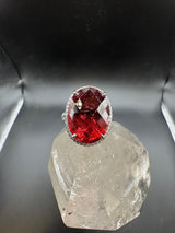Beeindruckender Ring & Anhänger in 14 Karat Weißgold mit Rubellit & Brillanten