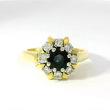 Zeitloser Ring in 14 Karat Gelb-& Weißgold mit blauem Saphir & Brillanten