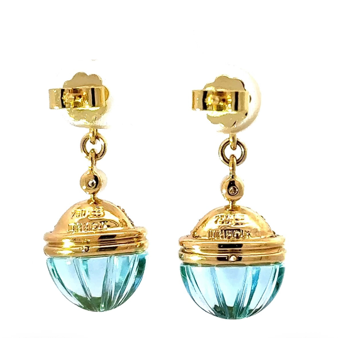 Edle Ohrringe in 18 Karat Gelbgold mit Topas & hochfeinen Brillanten von Lüth Bijoux