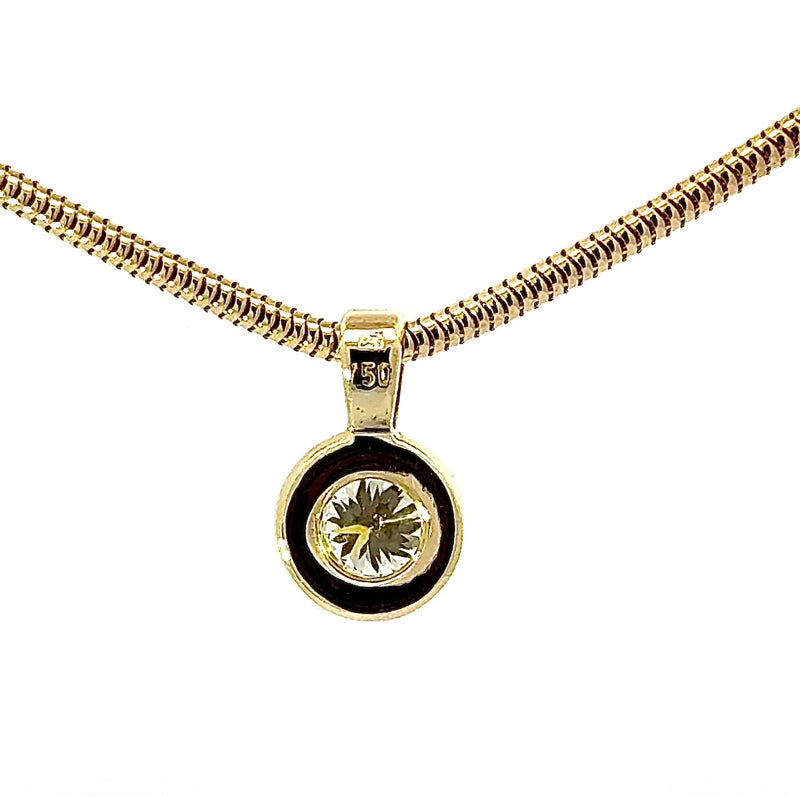 Edler Solitär-Anhänger in 18 Karat Gelbgold mit hochfeinem Brillanten