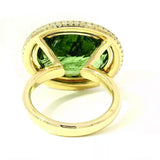 Einmaliger Ring in 14 Karat Gelbgold mit riesigem Peridot & Brillanten