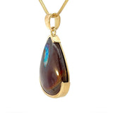 Eleganter Anhänger in 14 Karat Gelbgold mit australischem Boulderopal