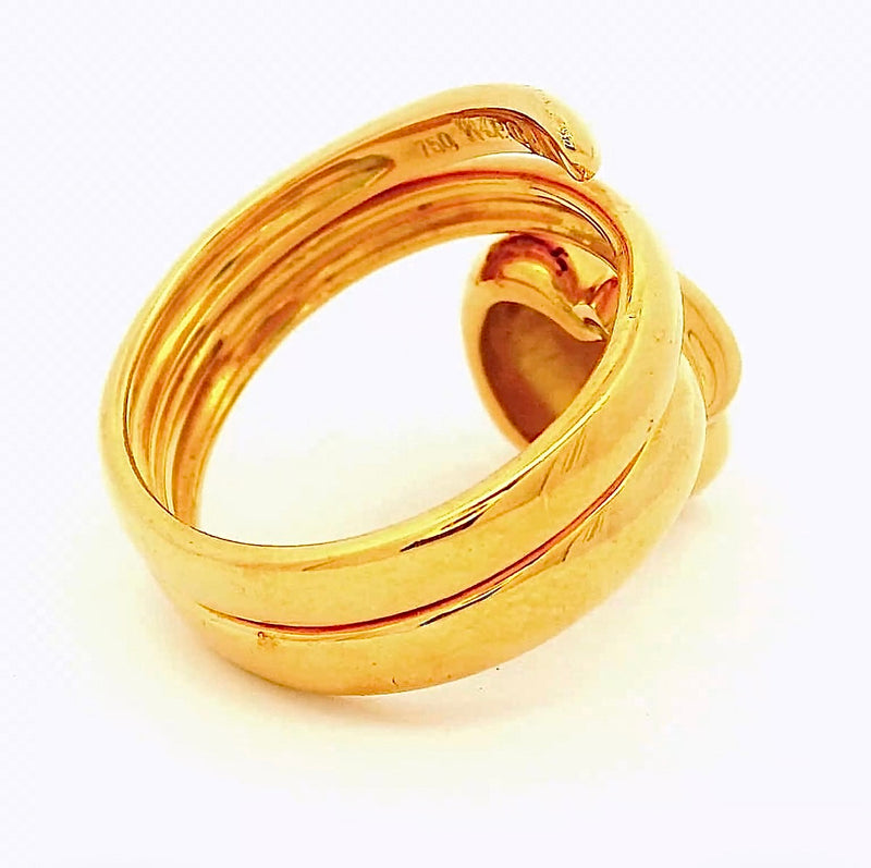 Dekorativer Herz-Ring in 18 Karat Gelbgold mit Brillanten
