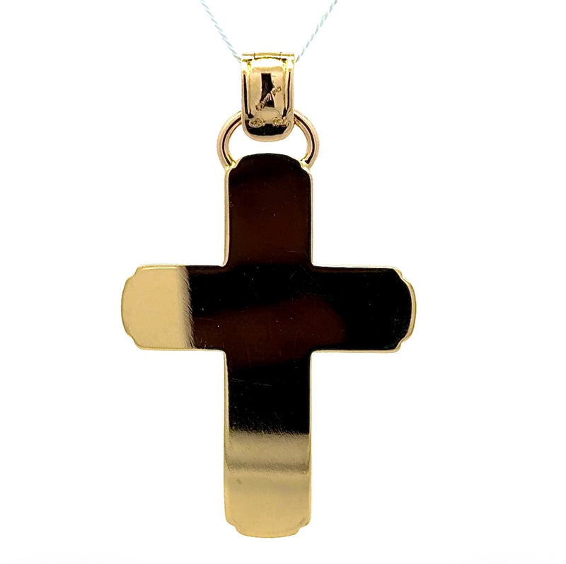 Riesiger Kreuz Anhänger in 18 Karat strahlendem Gelbgold von C'est Laudier