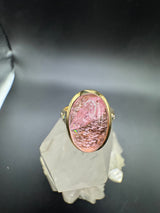 Moderner Ring in 18 Karat Gelbgold mit großem Morganit & Brillanten