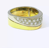 Handgefertigter Bicolor Ring in 18 Karat Gold mit feinen Brillanten