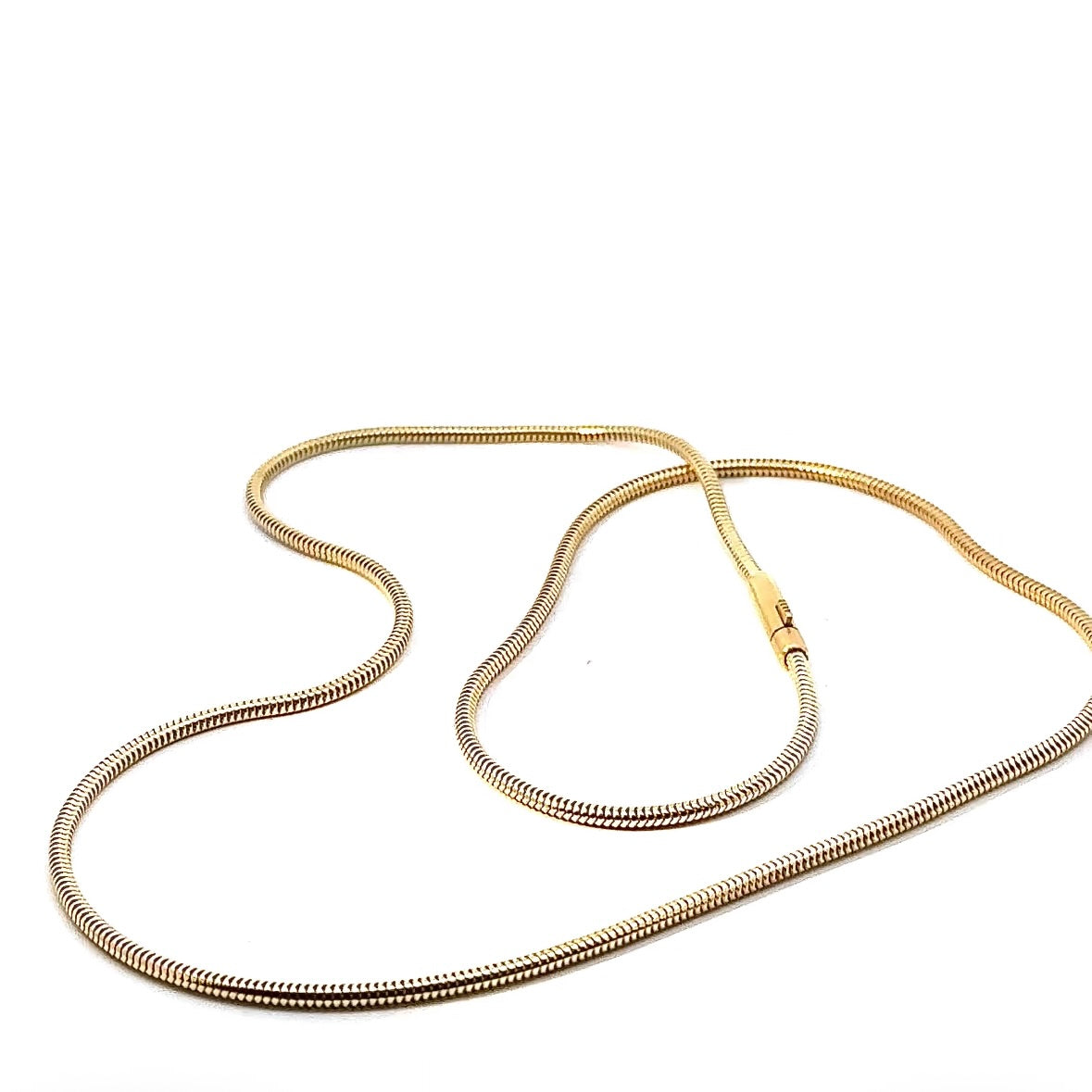 Solid snake chain in 14 karat (585) yellow gold with a box clasp
