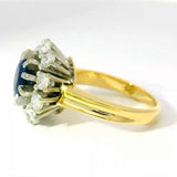 Hochwertiger Ring in 18 Karat Gelb- & Weißgold mit Saphir & Brillanten