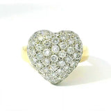Hochwertiger Herz-Ring in 18 Karat Gelb- & Weißgold mit Brillanten