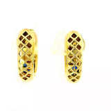 Wirkungsvolle Kreolen in 18 Karat Gelbgold mit Brillanten & Saphiren