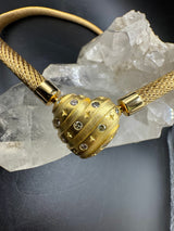 Dominantes Collier in 18 Karat (750) Gelbgold mit Brillanten