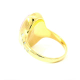 Moderner Ring in 18 Karat Gelbgold mit großem Morganit & Brillanten