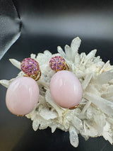 Edle Ohrringe in 18 Karat Roségold mit rosa Saphiren und rosa Andenopal