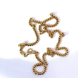 Abgerundete Panzerkette in 14 Karat Gelbgold mit Karabiner