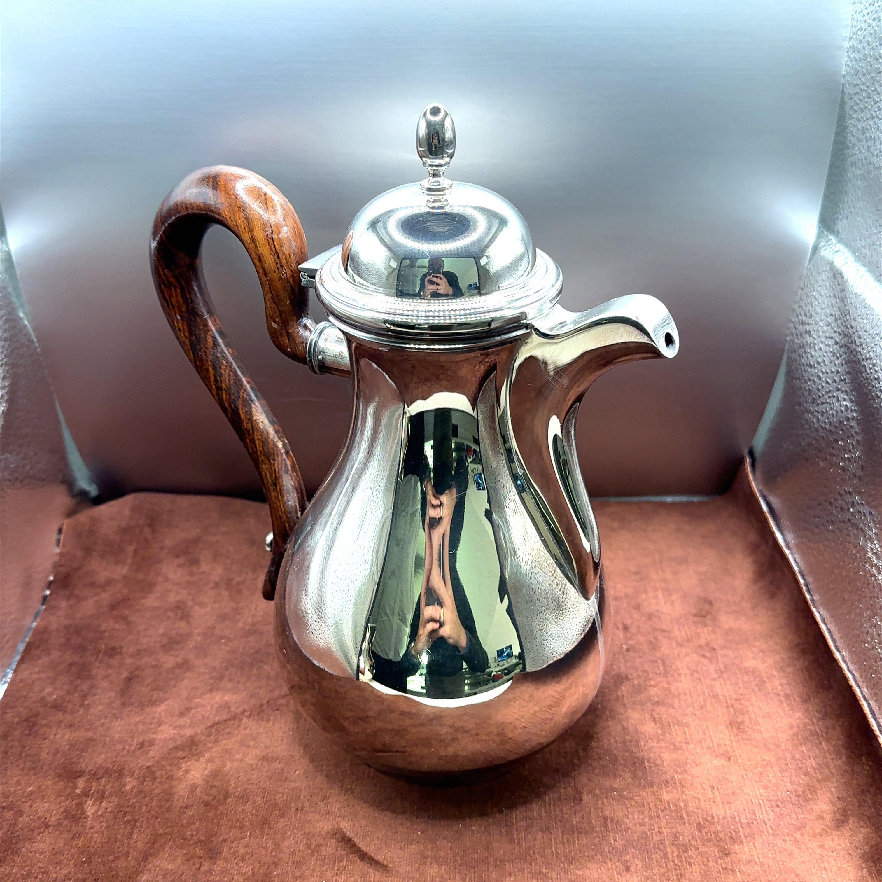Elegantes italienisches Silber Service aus den 1940er Jahren in 800er Silber mit edlen Holzgriffen