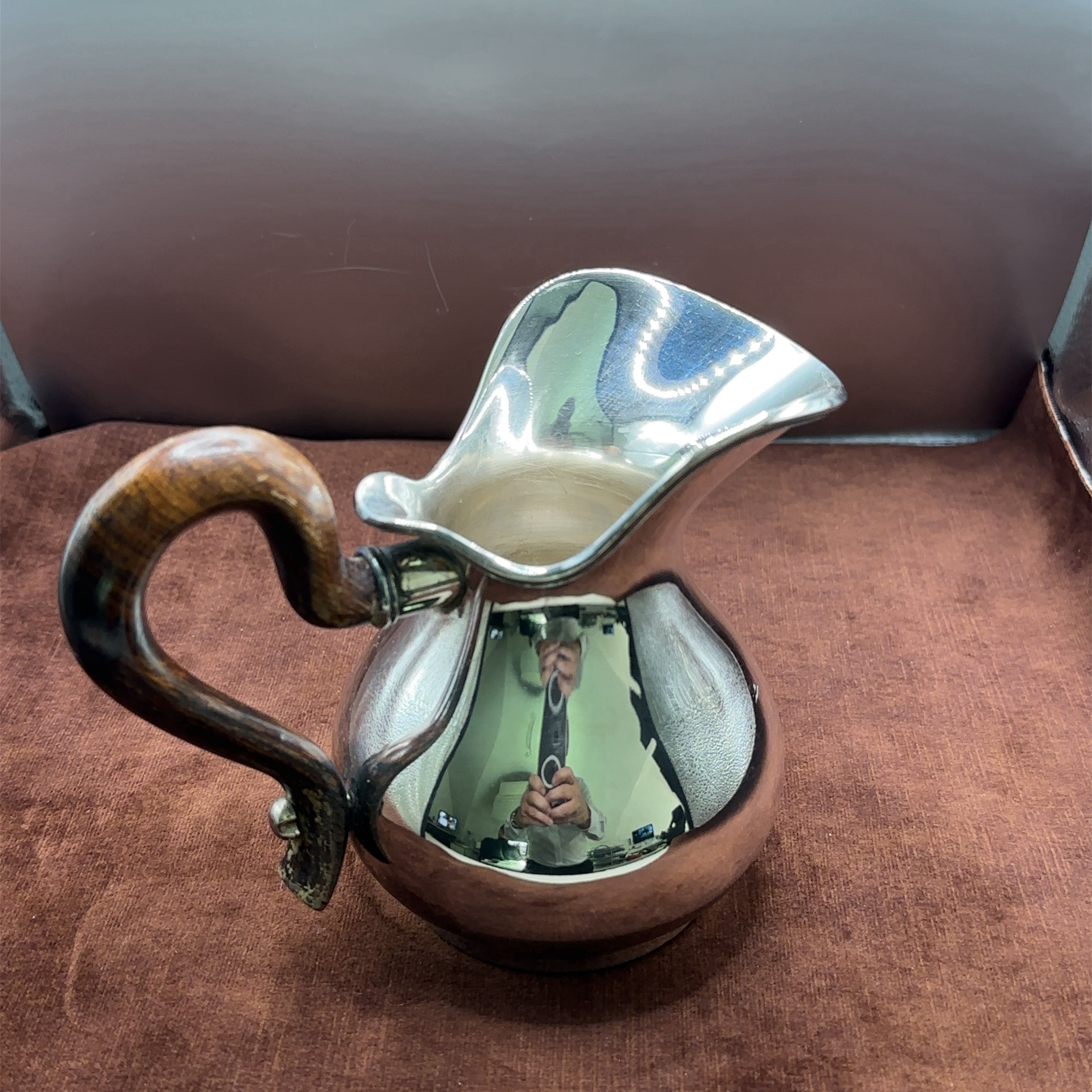 Elegantes italienisches Silber Service aus den 1940er Jahren in 800er Silber mit edlen Holzgriffen