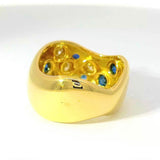 Eleganter Ring in 18 Karat Gelbgold mit Saphiren & Brillanten