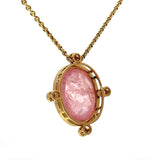 Eleganter Anhänger in 14 Karat Gelbgold mit rosa Morganit & Brillanten