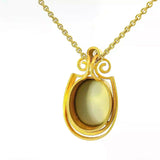 Besonderer Anhänger in 18 Karat Gelbgold mit Brillant & Opaldublette