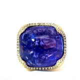Beeindruckender Ring in 14 Karat Gelbgold mit feinen Tansanit & Brillanten