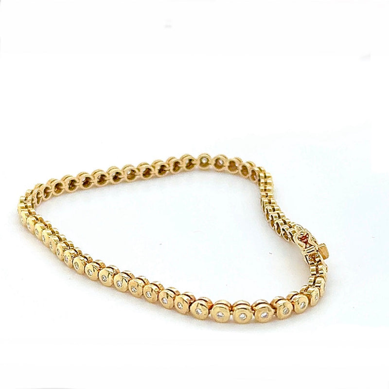 Elegantes Tennis Armband in 18 Karat Gelbgold mit feinen Brillanten