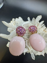 Edle Ohrringe in 18 Karat Roségold mit rosa Saphiren und rosa Andenopal